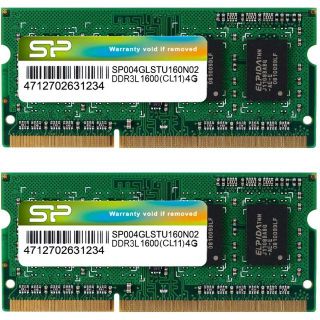 シリコンパワー ノートPC用メモリ DDR3L 1600 4GB 2枚組(PCパーツ)