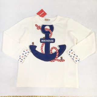 ミキハウス(mikihouse)の新品 120cm ミキハウス マリンプリント長袖Ｔシャツ 日本製(Tシャツ/カットソー)