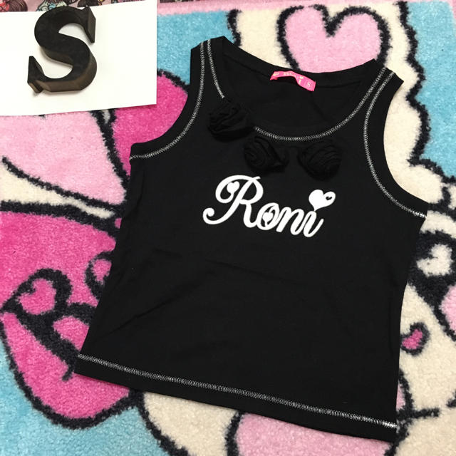 RONI(ロニィ)の新品★サンプルRONI★薔薇ポンポン付タンク★S キッズ/ベビー/マタニティのキッズ服女の子用(90cm~)(Tシャツ/カットソー)の商品写真