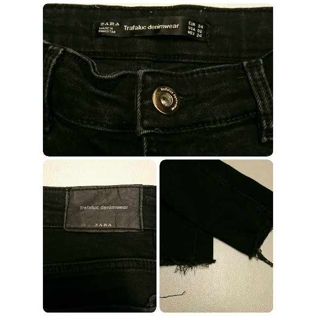 ZARA(ザラ)の☆専用☆ZARA cut-off skinny black denim レディースのパンツ(デニム/ジーンズ)の商品写真