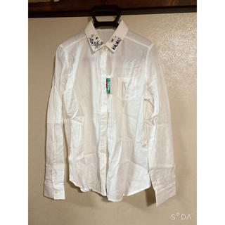 ティップトップ(tip top)のtiptop 襟元デザイン白シャツ(シャツ/ブラウス(長袖/七分))