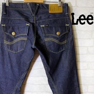 リー(Lee)の【Lee】リー ブーツカット デニムパンツ 牛革金パッチ 濃紺/Sサイズ(デニム/ジーンズ)