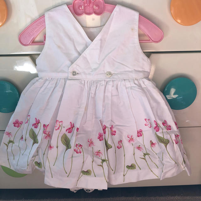 baby Dior(ベビーディオール)のワンピース風ロンパース・ポーチ付 キッズ/ベビー/マタニティのベビー服(~85cm)(ロンパース)の商品写真