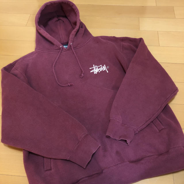 STUSSY(ステューシー)のvintage⭐STUSSY⭐パーカー⭐L⭐ボルドー⭐古着⭐プルオーバー⭐ メンズのトップス(パーカー)の商品写真