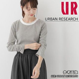 アーバンリサーチ(URBAN RESEARCH)のURBAN RESEARCH リブロングスリーブTee(グレー )(Tシャツ(長袖/七分))