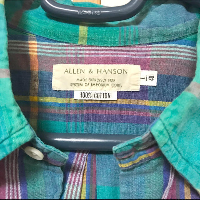 Allen&Hanson ボタンダウンシャツ チェック柄 L 薄手 メンズのトップス(シャツ)の商品写真