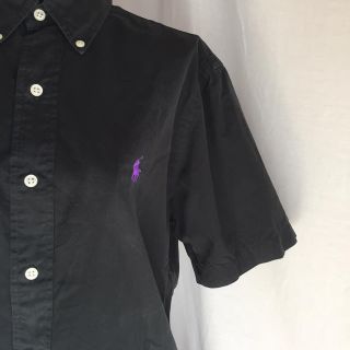 デプト(DEPT)の最終値下 vintage polo Ralph ボタンダウン シャツ black(シャツ/ブラウス(半袖/袖なし))