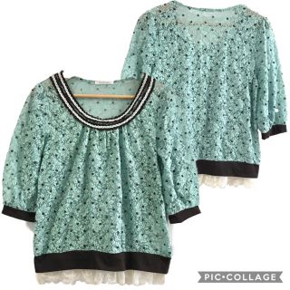 アクシーズファム(axes femme)の113.チョコミントレースプルオーバー(カットソー(半袖/袖なし))