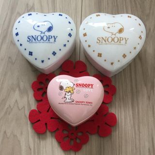 スヌーピー(SNOOPY)の陶器製　SNOOPYハート型小物入れ　3個セット(小物入れ)