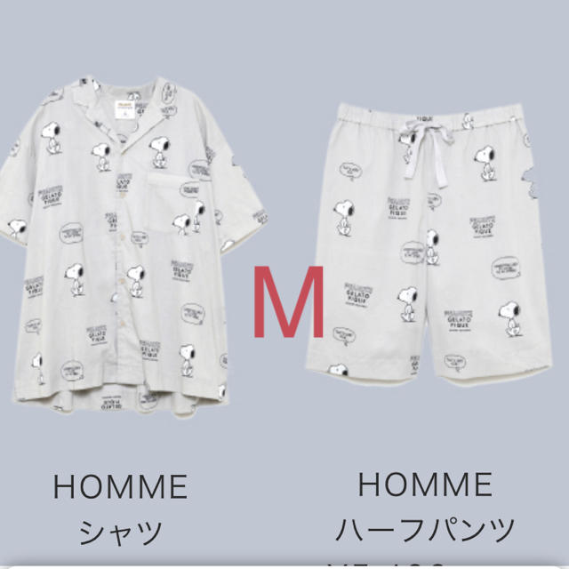 【PEANUTS】HOMME シャツ＆ハーフパンツ