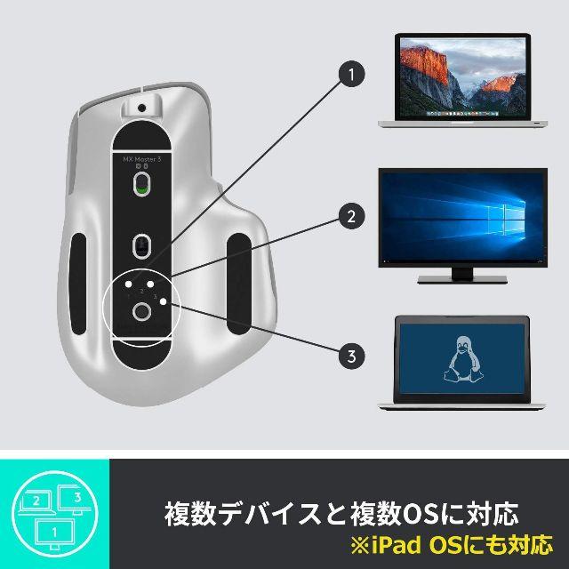 ★ロジクール MX Master 3 高速ホイール 7ボタン マルチOS★ スマホ/家電/カメラのPC/タブレット(PC周辺機器)の商品写真