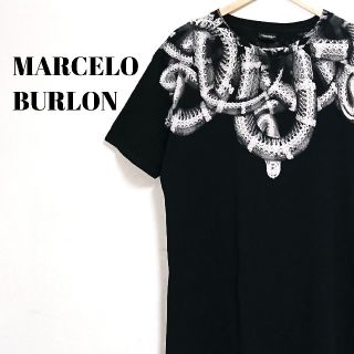 マルセロブロン(MARCELO BURLON)のラグジュアリーストリート☆ マルセロバーロン Tシャツ スネーク 蛇柄 メンズ(Tシャツ/カットソー(半袖/袖なし))