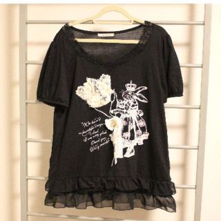 アクシーズファム(axes femme)の【古着】値下げしました！半袖シャツ　黒　ウサギ　 axes femme(Tシャツ(半袖/袖なし))