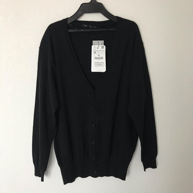 ZARA(ザラ)のZARA カーディガン　黒　L レディースのトップス(カーディガン)の商品写真