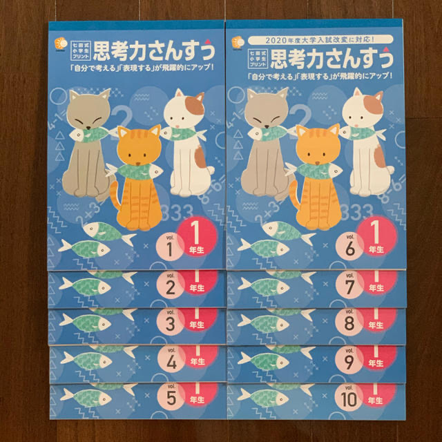 未記入 七田式小学生プリント 1年生 思考力こくご 思考力さんすう 右脳