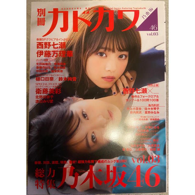 乃木坂46(ノギザカフォーティーシックス)の別冊 カドカワ 乃木坂46 総力特集 Vol.03 エンタメ/ホビーのタレントグッズ(アイドルグッズ)の商品写真