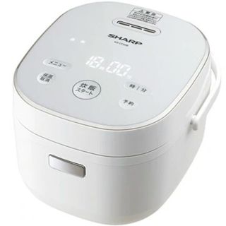 シャープ(SHARP)のマイコン炊飯器 黒厚釜 3合炊き ホワイト系　KS-CF05B-W(炊飯器)