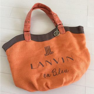 ランバンオンブルー(LANVIN en Bleu)のLANVIN en Blueランバン・ジュートトート・オレンジ大・チャーム付(トートバッグ)