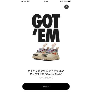 ナイキ(NIKE)のナイキ×カクタスジャック　エアマックス270 cuctas trails(スニーカー)