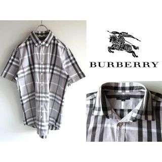 バーバリー(BURBERRY)の美品 バーバリーロンドン モノクロ大判ノバチェック 半袖シャツ M 三陽商会(Tシャツ/カットソー(半袖/袖なし))