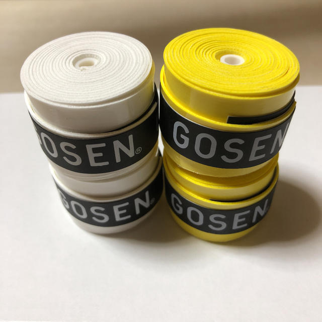 GOSEN(ゴーセン)のGOSENグリップテープ 白と黄2個ずつ 計4個 スポーツ/アウトドアのスポーツ/アウトドア その他(バドミントン)の商品写真