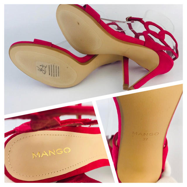 MANGO(マンゴ)の新品未使用⭐︎MANGO★スエード調アンクルストラップヒールサンダル(37) レディースの靴/シューズ(サンダル)の商品写真