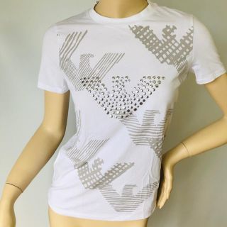 エンポリオアルマーニ(Emporio Armani)の新品未使用⭐︎エンポリオアルマーニ★イーグルプリント&スタッズコットンTシャツS(Tシャツ(半袖/袖なし))