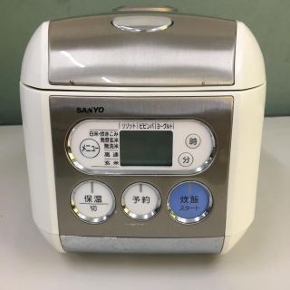 サンヨー(SANYO)のSANYO ジャー炊飯器 玄米対応　(ステンレスホワイト・3.5合炊)(炊飯器)