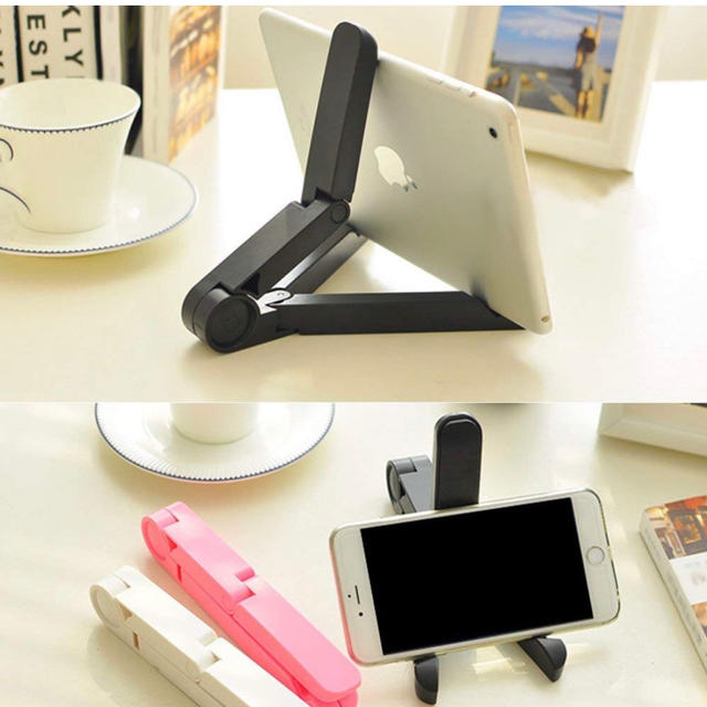 自粛期間中に！iPad タブレット PC スマートフォン折り畳み式スタンド  スマホ/家電/カメラのPC/タブレット(PC周辺機器)の商品写真