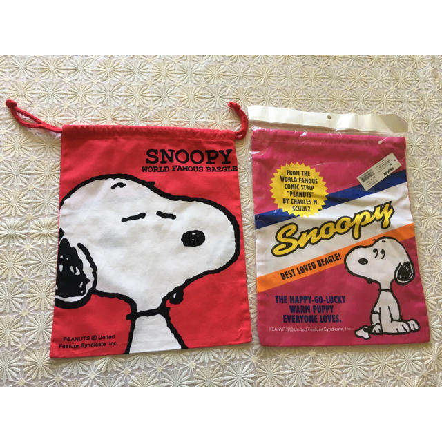 SNOOPY(スヌーピー)のスヌーピー　巾着袋×2 キッズ/ベビー/マタニティのこども用バッグ(ランチボックス巾着)の商品写真