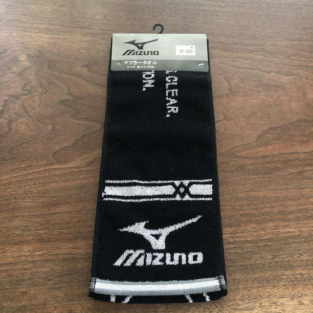 MIZUNO(ミズノ)の新品未使用　ミズノ　マフラータオル　黒 インテリア/住まい/日用品の日用品/生活雑貨/旅行(タオル/バス用品)の商品写真