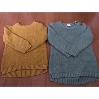 エイチアンドエム(H&M)のH &M ワッフルニットトップス　２枚セット(Tシャツ/カットソー)