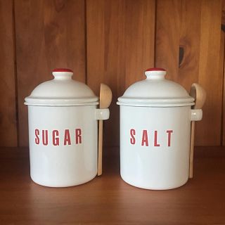 ノダホーロー(野田琺瑯)のキャニスター sugar&salt(収納/キッチン雑貨)