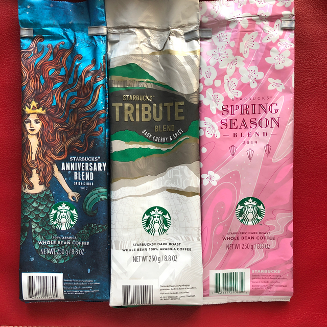Starbucks Coffee(スターバックスコーヒー)の専用商品。スターバックスコーヒー豆の空袋　6枚　no.1 ハンドメイドの素材/材料(その他)の商品写真