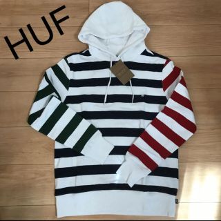 ハフ(HUF)のHUF パーカー　白　ボーダー(パーカー)