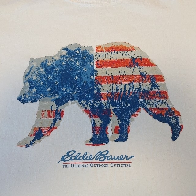 Eddie Bauer(エディーバウアー)のEddieBower アメリカ柄くま Tシャツ USED メンズのトップス(Tシャツ/カットソー(半袖/袖なし))の商品写真