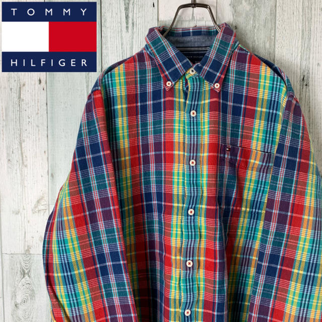 TOMMY HILFIGER(トミーヒルフィガー)の【クレイジーカラー】 トミーヒルフィガー  チェック シャツ 古着 メンズのトップス(シャツ)の商品写真