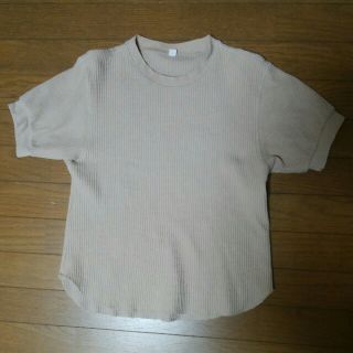 ユニクロ(UNIQLO)のワッフルT　ベージュ(Tシャツ(半袖/袖なし))