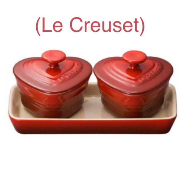 LE CREUSET(ルクルーゼ)のプチ・ラムカン・ダムール・セット　チェリーレッド インテリア/住まい/日用品のキッチン/食器(食器)の商品写真