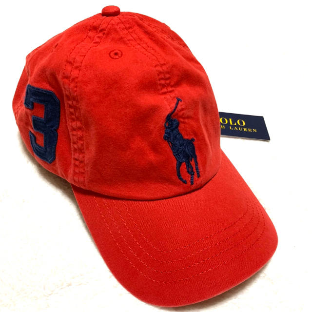 POLO RALPH LAUREN(ポロラルフローレン)の53㎝ / 4-7 新品 ラルフローレン R ビッグポニー キャップ キッズ/ベビー/マタニティのこども用ファッション小物(帽子)の商品写真