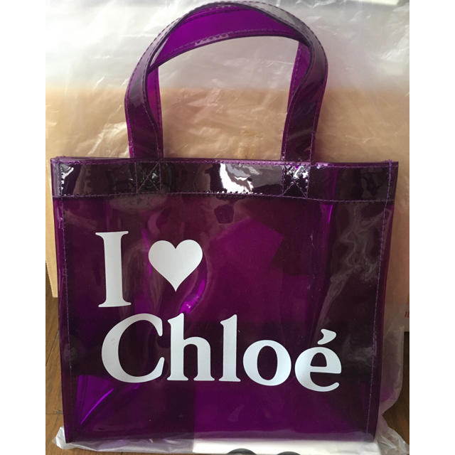 Chloe(クロエ)のChloe ビニールバッグ　パープル 未使用品 レディースのバッグ(トートバッグ)の商品写真