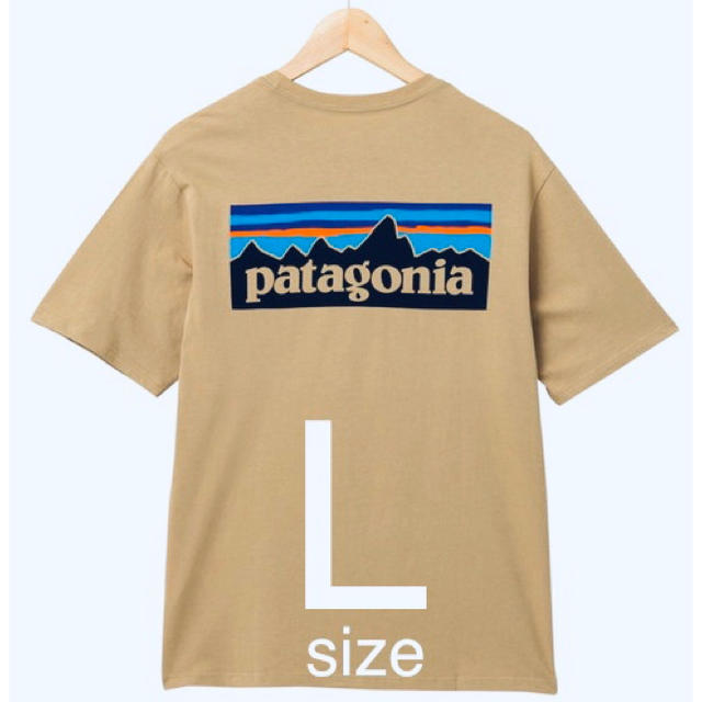 パタゴニア　メンズ　P-6ロゴ　オーガニック　Tシャツ　クラシックタン