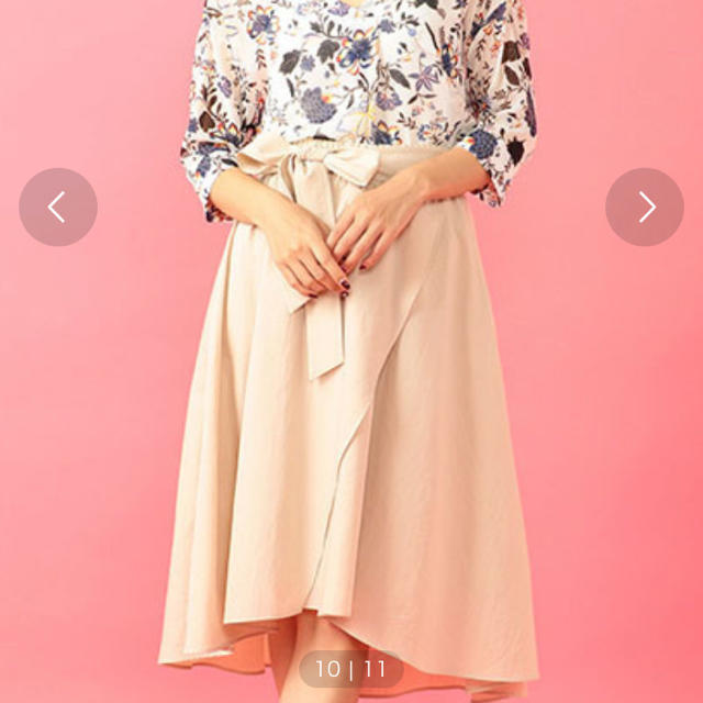 MIIA(ミーア)のMIIA シャツ地ヘムラップスカート レディースのスカート(ひざ丈スカート)の商品写真
