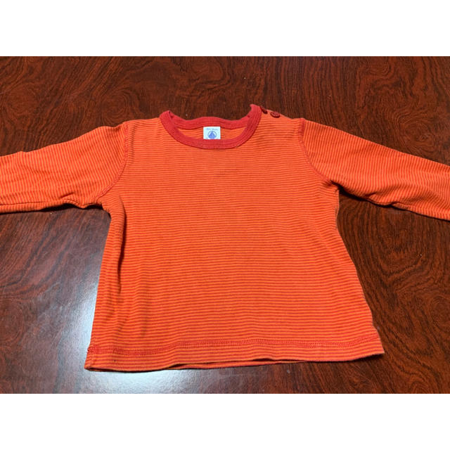 PETIT BATEAU(プチバトー)のPET★プチバトー★ボーダーカットソー★長袖Tシャツ★18m/81cm キッズ/ベビー/マタニティのベビー服(~85cm)(シャツ/カットソー)の商品写真