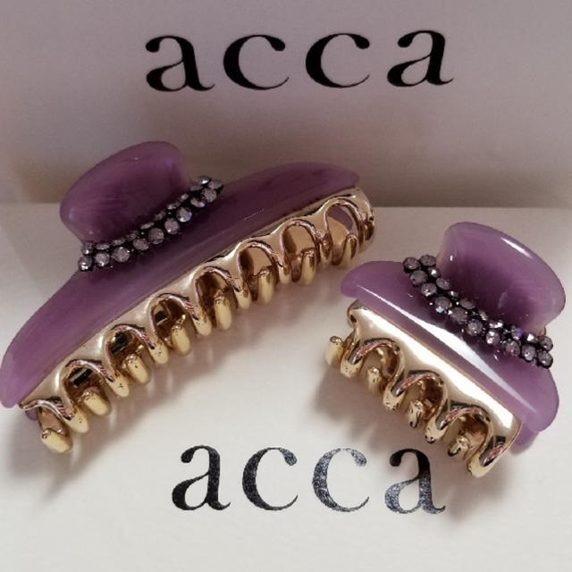 acca(アッカ)のacca 25周年クリスタルメッシュ　ダブルコラーナ　中サイズ レディースのヘアアクセサリー(バレッタ/ヘアクリップ)の商品写真