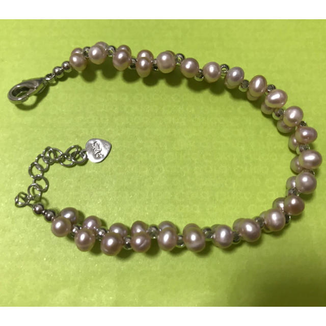 ピンク淡水パール ブレスレット(silver925) レディースのアクセサリー(ブレスレット/バングル)の商品写真