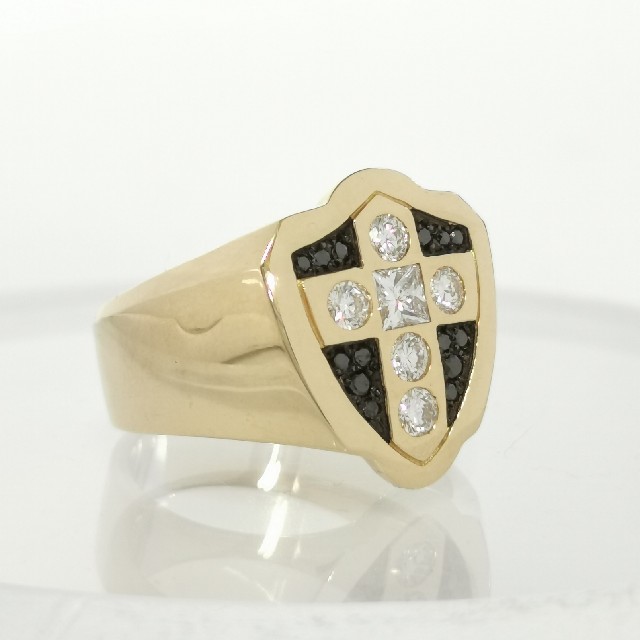 K18 プリンセスダイヤモンド×ブラックダイヤモンド メンズ レディース リング メンズのアクセサリー(リング(指輪))の商品写真