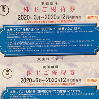 東宝映画　株主優待券　2枚セット(その他)