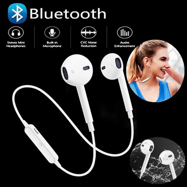 ワイヤレスイヤホン　マイク付き　Bluetooth4.1 スマホ/家電/カメラのオーディオ機器(ヘッドフォン/イヤフォン)の商品写真