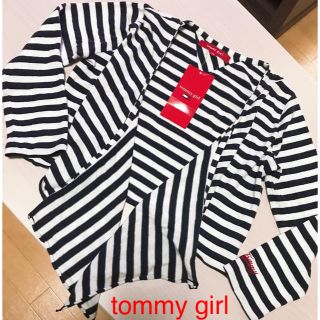 トミーガール(tommy girl)のtommy girl❤︎濃紺ボーダー ボレロカーディガン 新品(ボレロ)